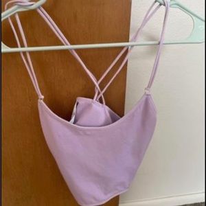Lavender color crop top tank top